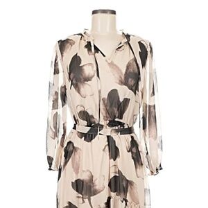 Simply Vera Vera Wang Cream and Brown Sheer Top